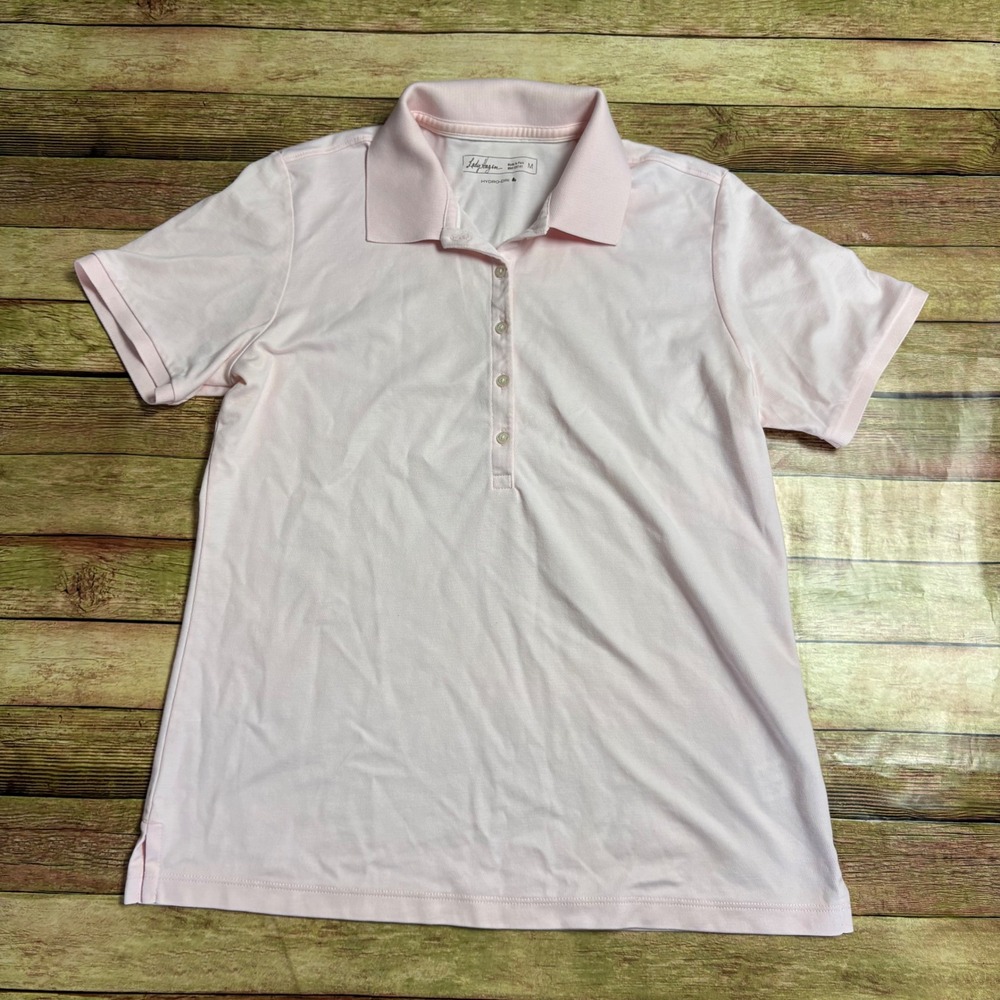 Lady Hagen Womens Pink Hydro-Dri Pima Cotton Blend Golf Polo Shirt Medium